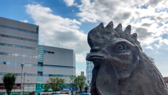 名古屋コーチンの像